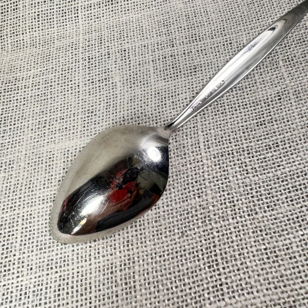 Ebbtide  Solid Stainless USA Serving Spoon Mid Century Modern Replacement 8.25in